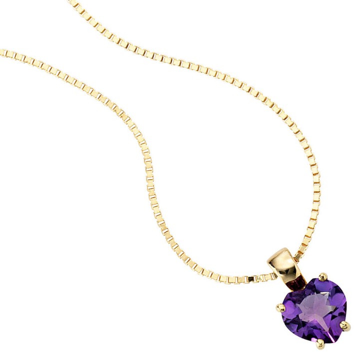 Anhänger Herz aus Amethyst 333 Gelbgold