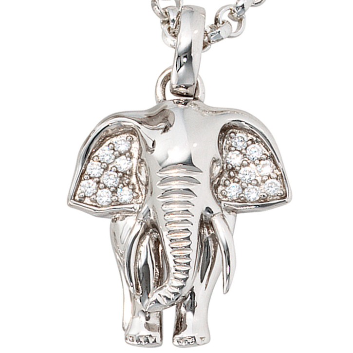 Anhänger Elefant mit Zirkonia 925 Silber