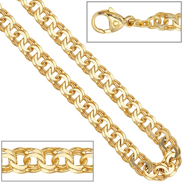 Garibaldiarmband aus 585 Gelbgold 19cm