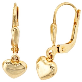 Ohrringe Ohrhänger Boutons Herz Herzen 333 Gold Gelbgold für Damen