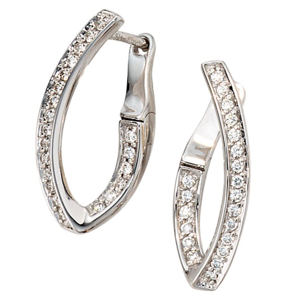 Creolen 20.3mm 42 Brillanten 585 Weißgold