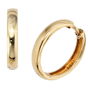 Creolen Creole Ohrringe 18.4mm 333 Gold Gelbgold Klappmechanik Goldohrringe