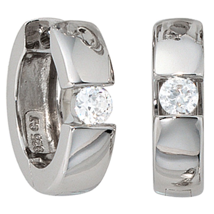 Creolen 16.5mm Zirkonia 925 Silber