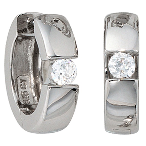 Creolen 16.5mm Zirkonia 925 Silber