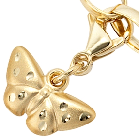 Charm Anhänger Einhänger Schmetterling aus 333 Gold mattiert Charms Dangle
