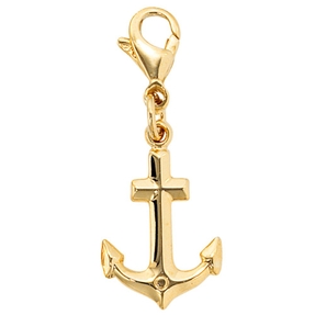 Charm Anhänger Einhänger Anker 333 Gold Gelbgold für Bettelarmband Damen