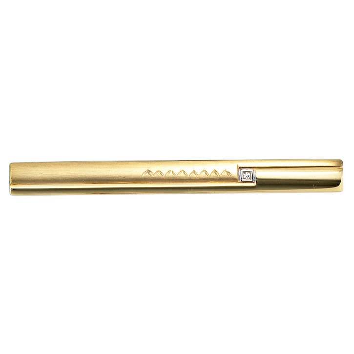 Krawatten-Schieber 333 Gelbgold Zirkonia