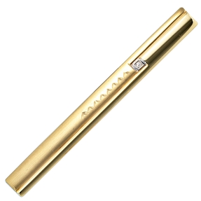 Krawatten-Schieber 333 Gold Gelbgold und 925 Silber Zirkonia teilmattiert Herren Krawatten-Schieber 333 Gold Gelbgold und 925 Silber Zirkonia teilmattiert Herren