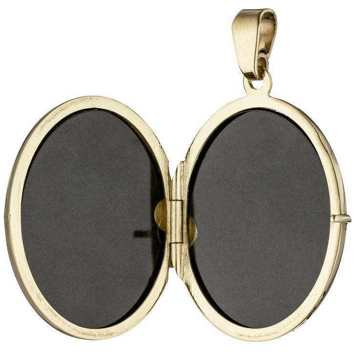 Medaillon mit Muster 585 Gelbgold