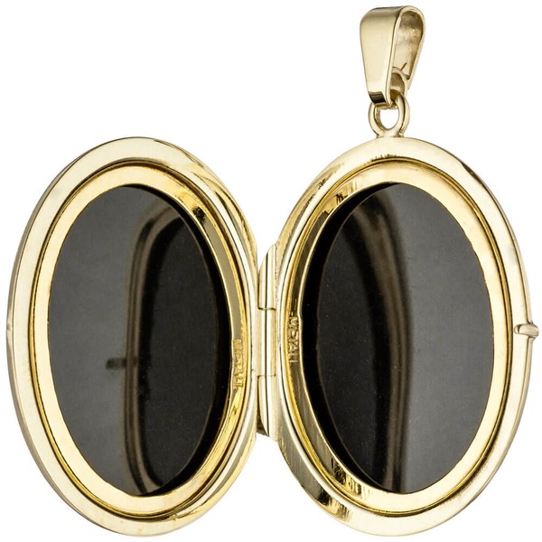 Medaillon mit 6 Brillanten 585 Gelbgold
