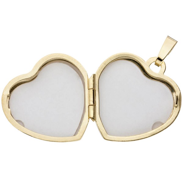 Medaillon Herz mit 3 Zirkonia 333 Gelbgold