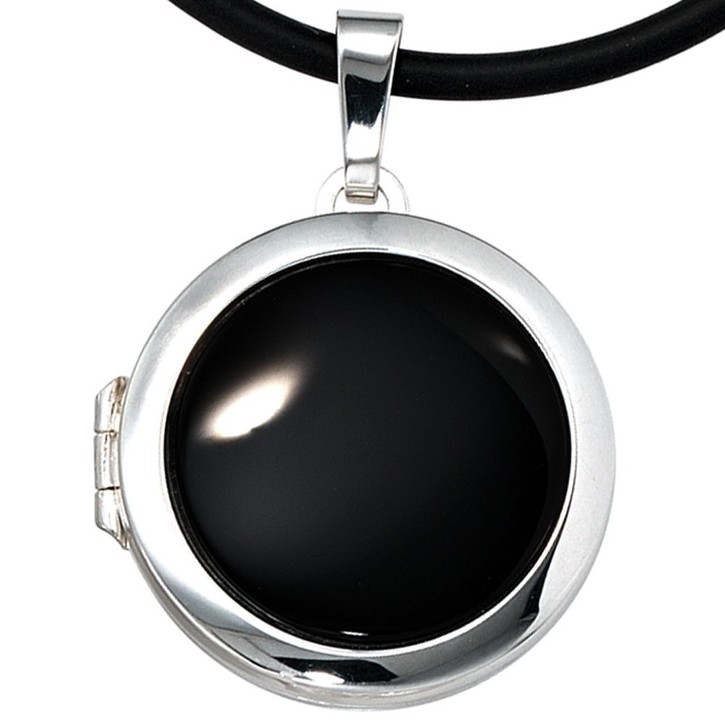 Medaillon mit Onyx schwarz 925 Silber
