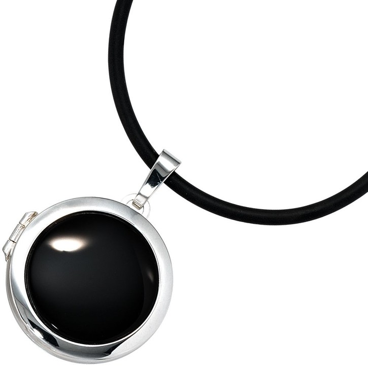 Medaillon mit Onyx schwarz 925 Silber