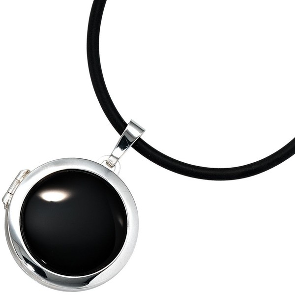 Medaillon mit Onyx schwarz 925 Silber