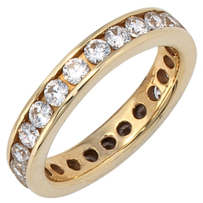 Ring Goldring Damenring mit Zirkonia rundum 333 Gold Gelbgold Damen