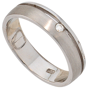 Ring Damenring Diamant Brillant 925 Silber rhodiniert teilmattiert Silberring