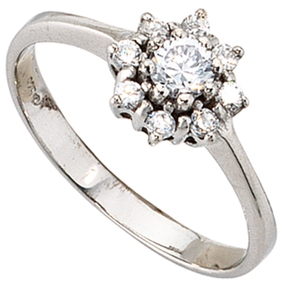 Eleganter Ring Damenring mit Zirkonia 925 Silber Sterlingsilber Damen