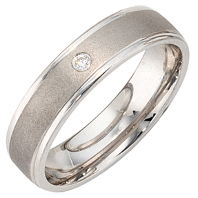 Ring Damenring mit Zirkonia 925 Silber mattiert Breite 5mm Damen Silberring