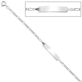Armband für Kinder Figaroarmband schlicht aus 925 Silber 14-16cm