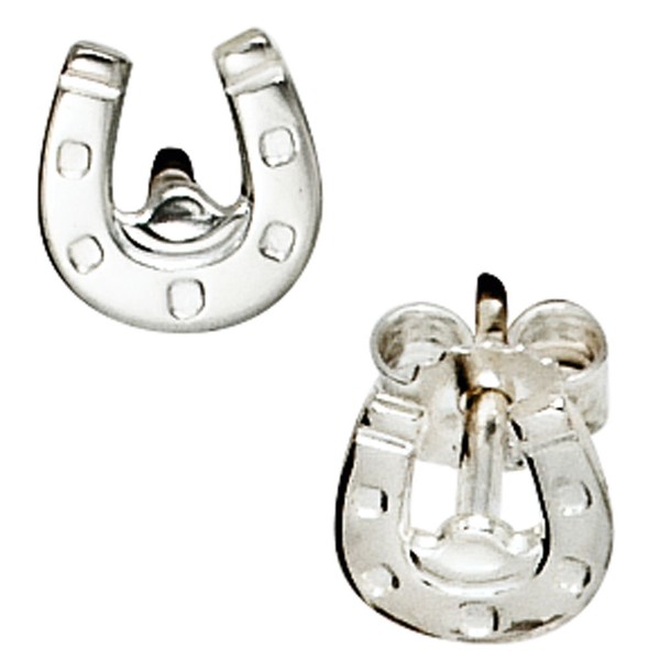 Ohrstecker Hufeisen 925 Silber für Kinder