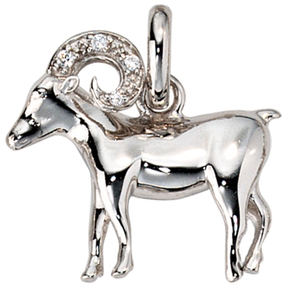 Sternzeichen Widder Anhänger mit Zirkonia 925 Silber rhodiniert Damen Sternzeichen Widder Anhänger mit Zirkonia 925 Silber rhodiniert Damen