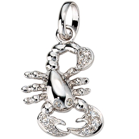 Sternzeichen Skorpion Anhänger mit Zirkonia 925 Silber rhodiniert Damen