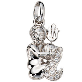 Sternzeichen Wassermann Anhänger mit Zirkonia 925 Silber rhodiniert Damen