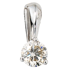 Solitär Anhänger mit Diamant Brillant 0,25Ct 585 Gold Weißgold Damen