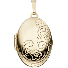 Medaillon Anhänger zum Öffnen aus 333 Gold Gelbgold für Damen Goldmedaillon