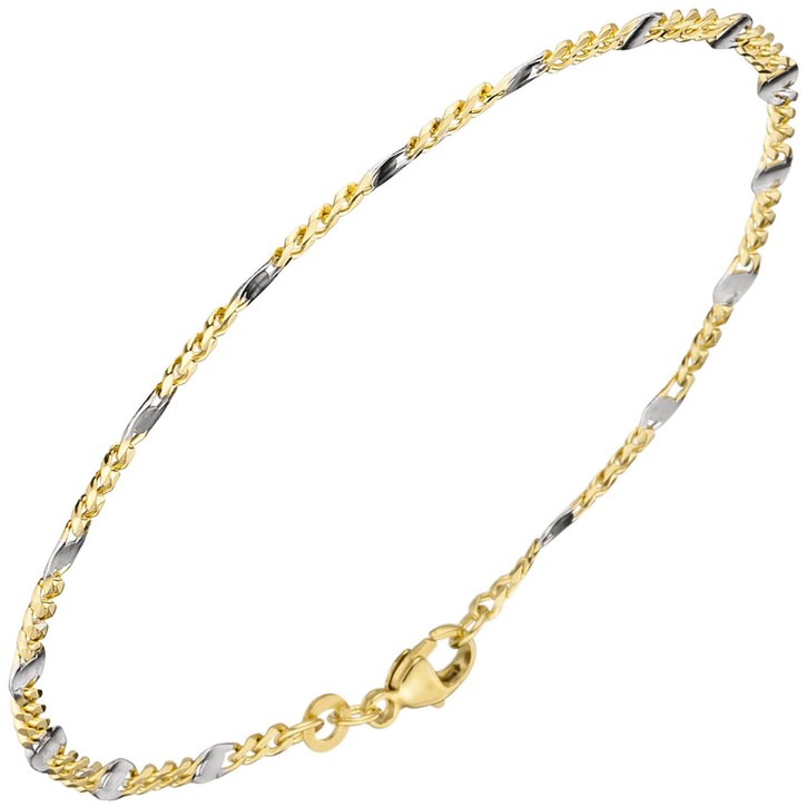 2mm Stegpanzerarmband 333 Gelbgold 19cm