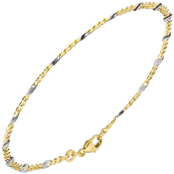 2mm Stegpanzerarmband 333 Gelbgold 19cm
