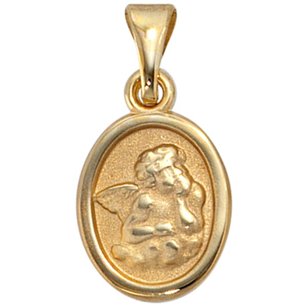 Anhänger Engel 333 Gelbgold oval