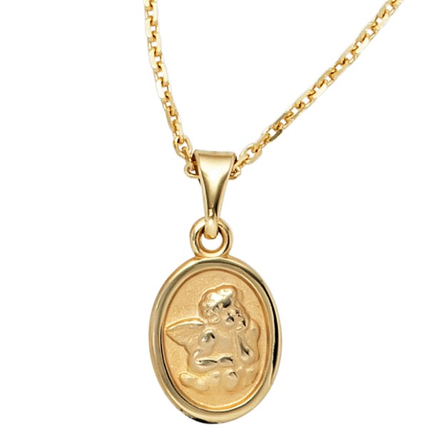 Anhänger Engel 333 Gelbgold oval