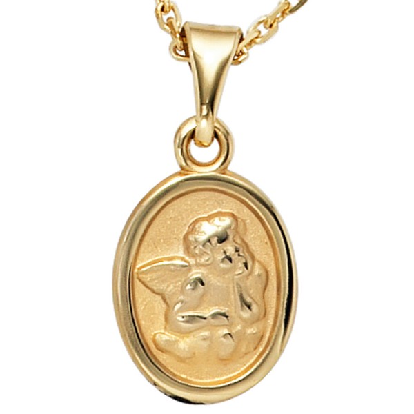Anhänger Engel 333 Gelbgold oval