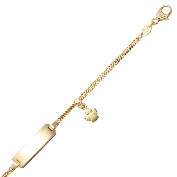 Schildband mit Engel 585 Gold Kinder 14cm