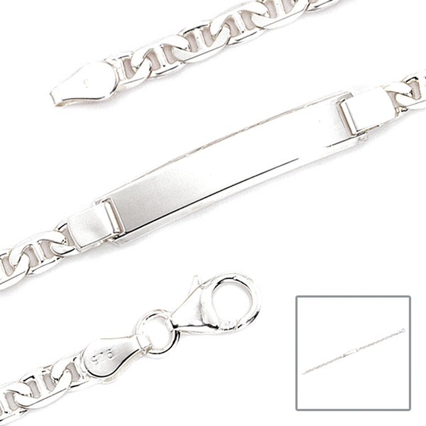 Schildband aus echtem 925 Silber 19cm