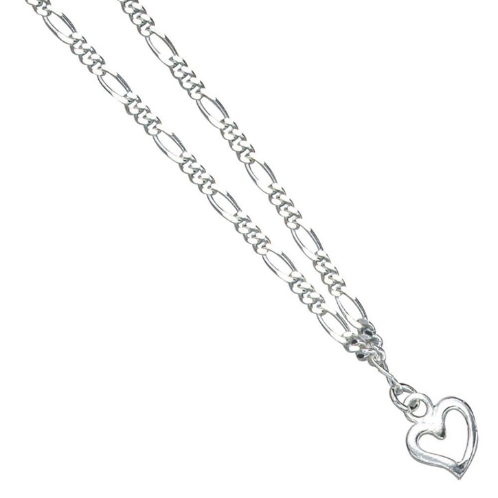 Fußkette Herz aus 925 Silber 25cm
