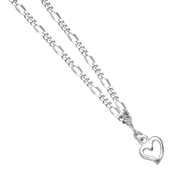 Fußkette Herz aus 925 Silber 25cm