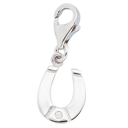 Charm Hufeisen mit Zirkonia 925 Silber