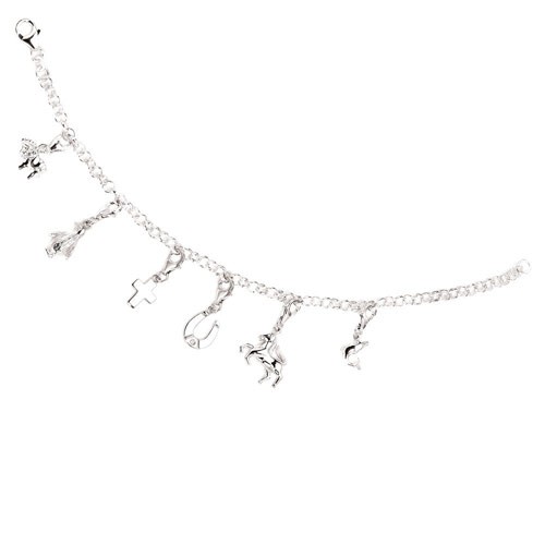 Charm Hufeisen mit Zirkonia 925 Silber