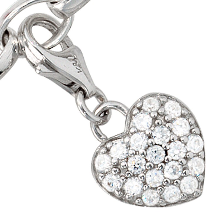 Charm Herz Zirkonia 925 Silber