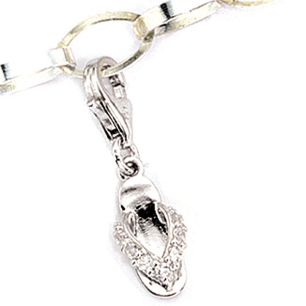 Charm Flip Flop mit Zirkonia 925 Silber