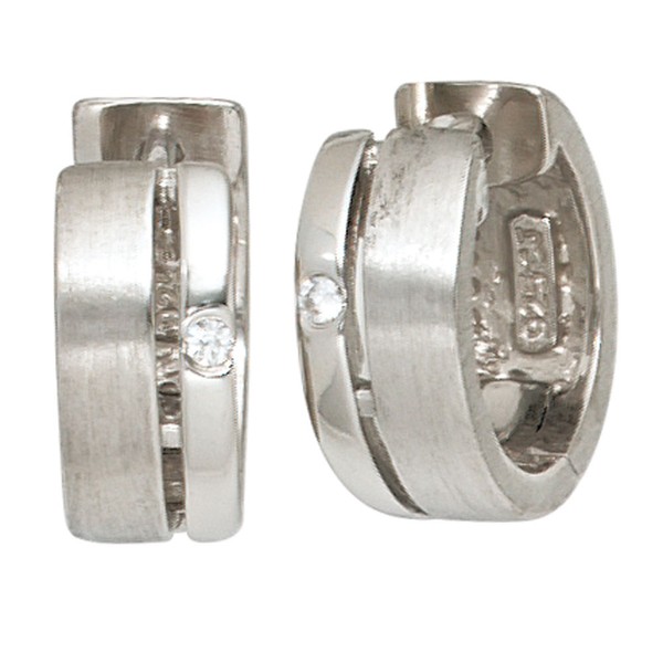 Creolen 14.5mm Zirkonia 925 Silber