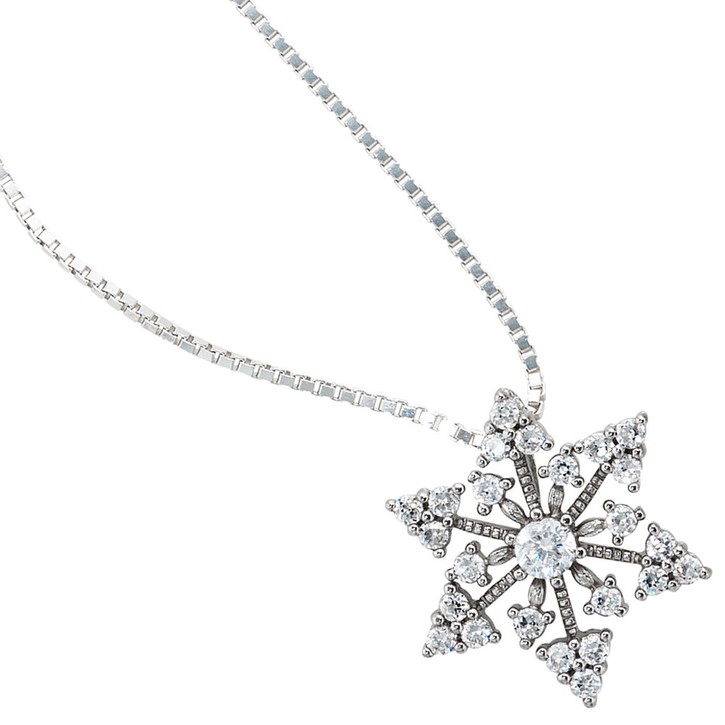 Anhänger Schneeflocke mit Zirkonia 925 Silber
