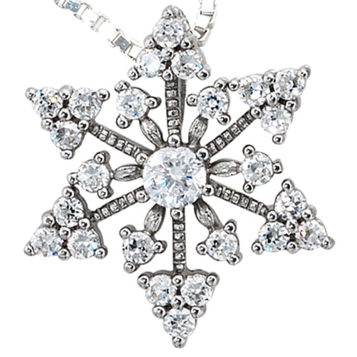 Anhänger Schneeflocke mit Zirkonia 925 Silber