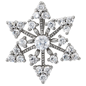 Anhänger Schneeflocke mit Zirkonia 925 Silber rhodiniert für Damen Anhänger Schneeflocke mit Zirkonia 925 Silber rhodiniert für Damen