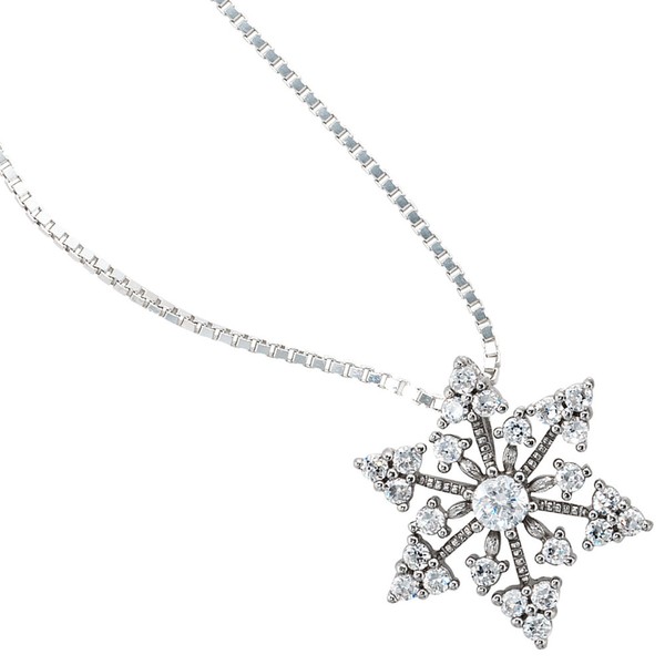 Anhänger Schneeflocke mit Zirkonia 925 Silber