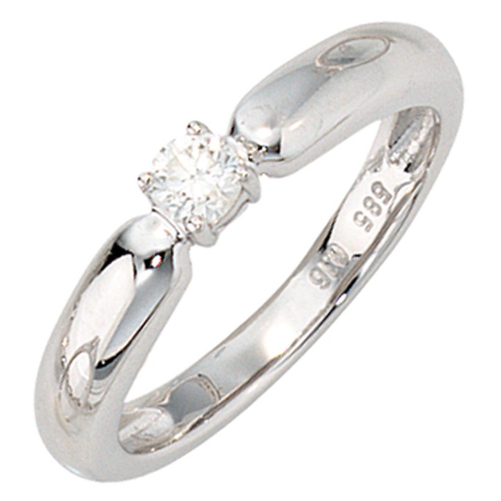 Ring mit Brillant 0,16 Ct. 585 Weißgold