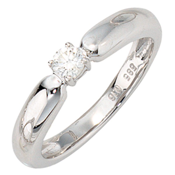 Ring mit Brillant 0,16 Ct. 585 Weißgold