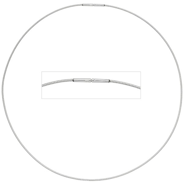 1,0mm Halsreif aus Edelstahl Damen 42cm